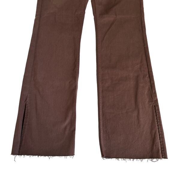Indigo Rising Women’s Brown Raw Hemline Mid Rise Relaxed Bootcut Jeans Size 27 - Picture 7 of 9